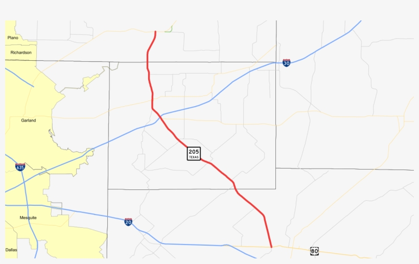 Texas 205 Map, transparent png download