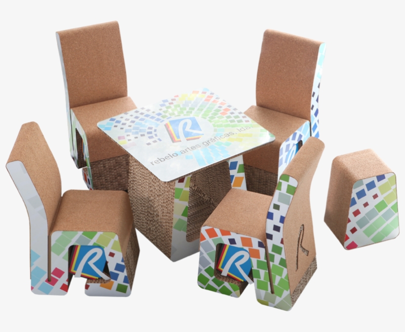 Ragboard Cortica Impressaodirecta - Mesa Y Sillas De Carton, transparent png download