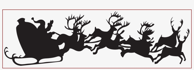 Appealing Christmas Silhouette Santa Claus With Sleigh - Silueta Santa Claus Png, transparent png download