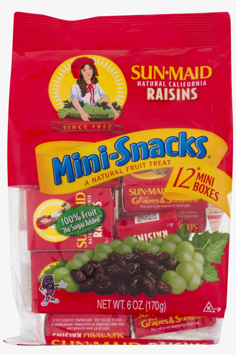 Sun Maid California Raisins Mini Snacks, 6 Oz, 12 Ct - Sun Maid Natural California Raisins 14 Mini Snacks, transparent png download