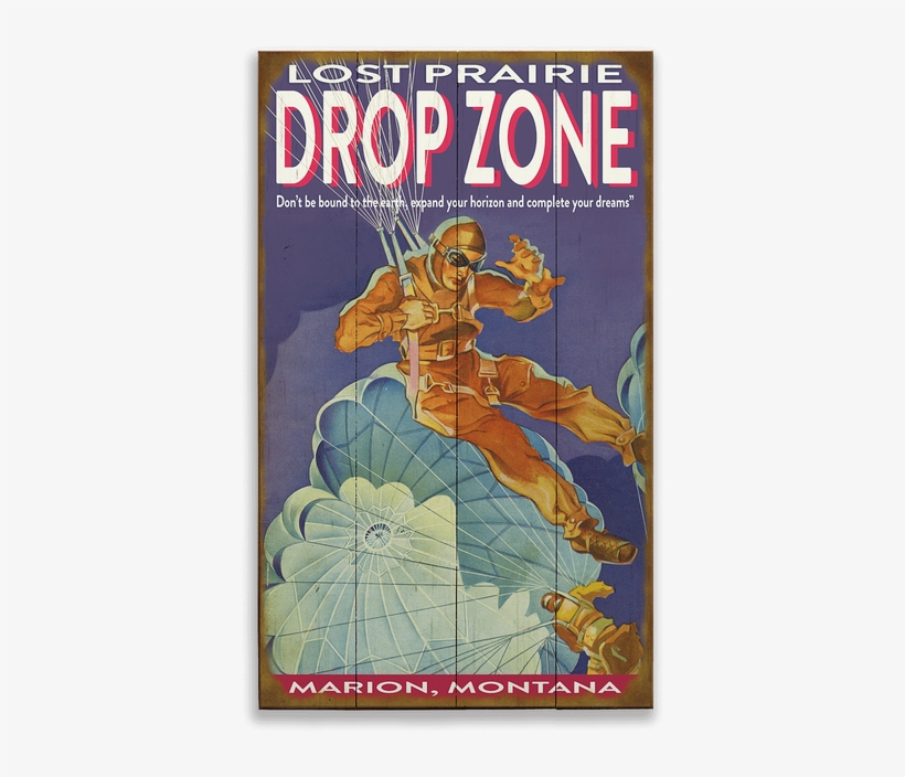 View Zoom Thrill Of Skydiving Vintage Sign - Poster, transparent png download