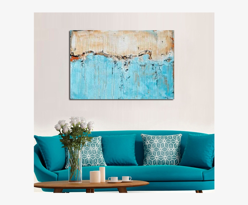 Bajo Los Mismos Criterios, Un Cuadro De Colores Suaves - Cuadro Para Sala Color Aqua, transparent png download