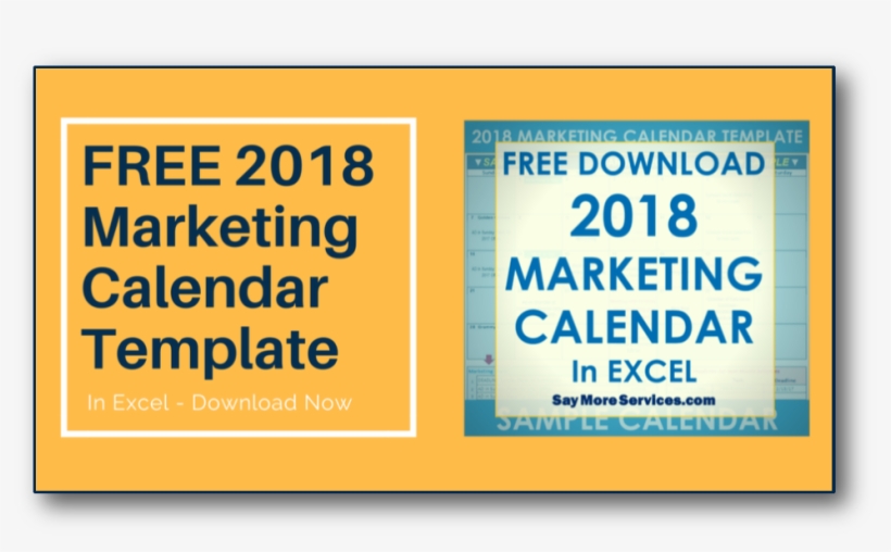 Free 2018 Marketing Calendar Template Download H-shadow - Download Free Excel Calendar 2018, transparent png download