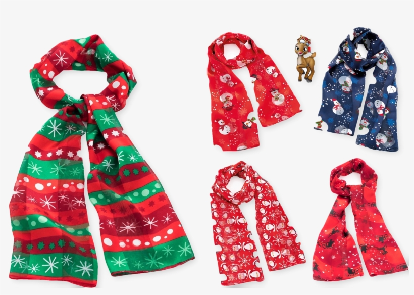 Details About Women Ladies New Christmas Festive Scarf - Christmas Scarf Transparent, transparent png download