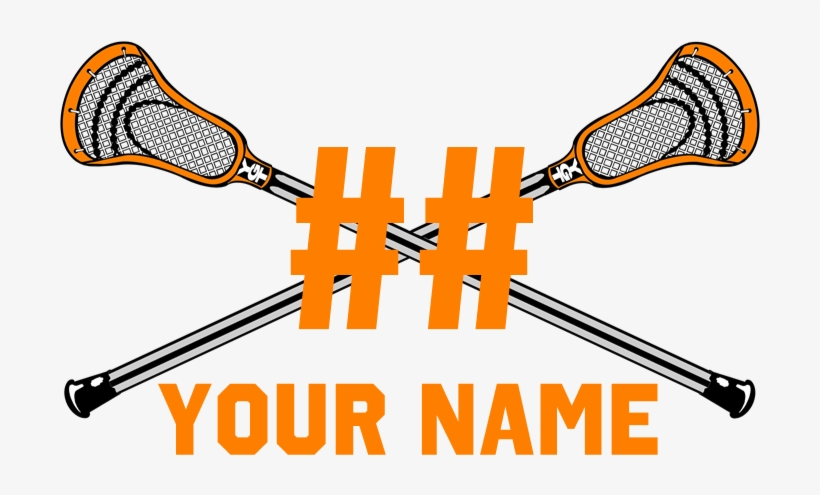 Personalized Crossed Lacrosse Sticks Orange Banner - Snake Stickers, transparent png download