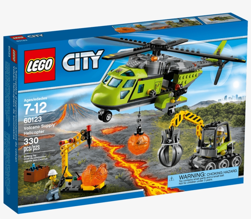Volcano Supply Helicopter - Lego City Volcano Helicopter, transparent png download