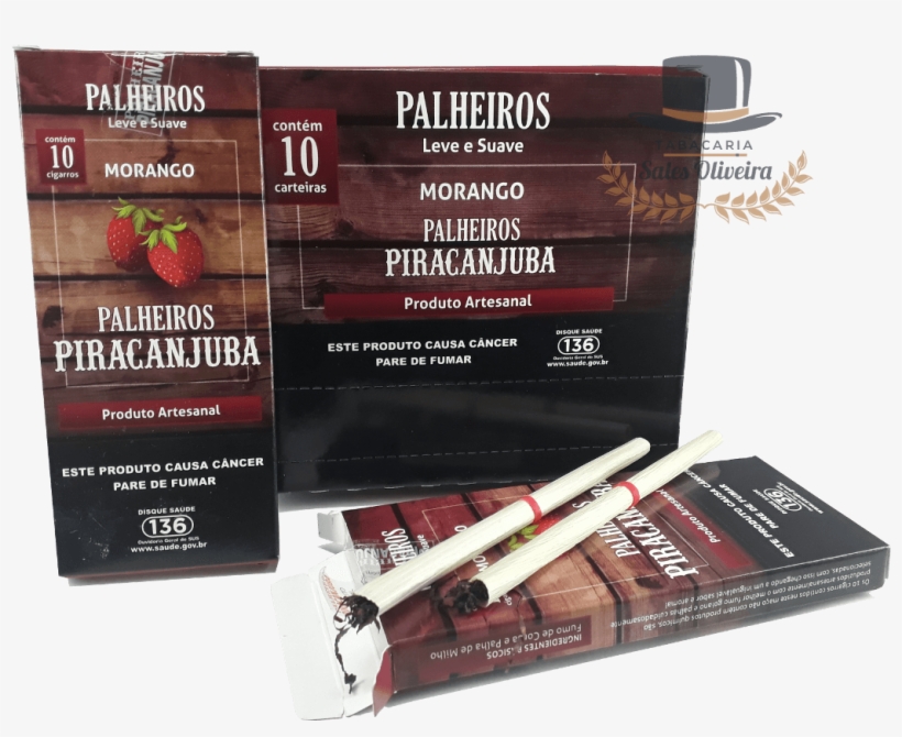 Palheiros Piracanjuba Morango Display Com 10 Maços - Strawberry, transparent png download