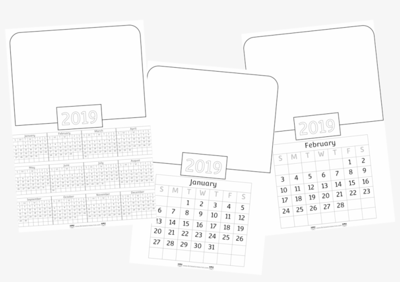 New Year 2019 Calendar - Document, transparent png download