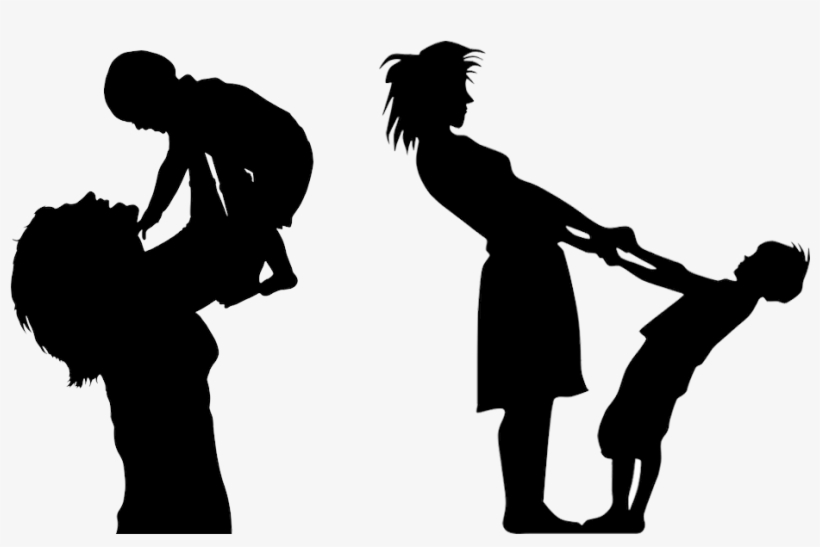 Mom And Baby Silhouette, transparent png download