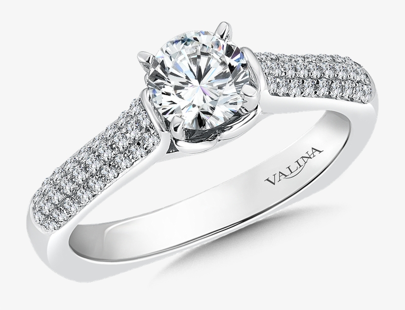 Valina Mounting With Side Stones - Engagement Ring, transparent png download