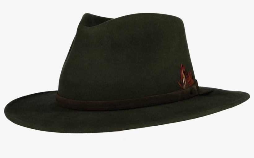 Green Fur Felt Fedora - Png Brown Fedora, transparent png download