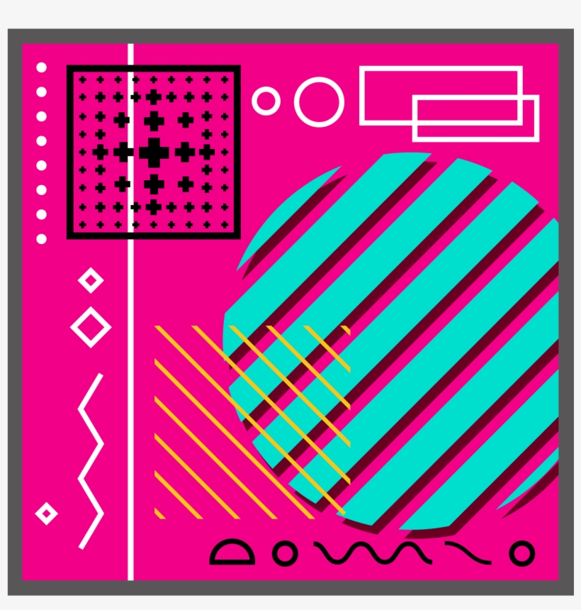 Memphis Style Geometry Signal Purple Png And Vector - Graphic Design, transparent png download