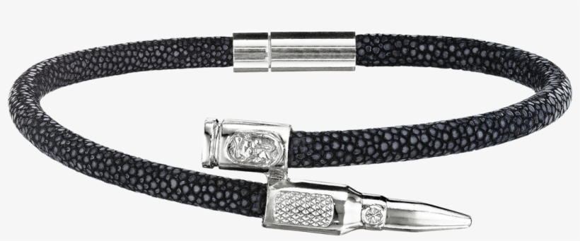 Black Stingray Bracelet With Silver Bullet - Bracelet, transparent png download