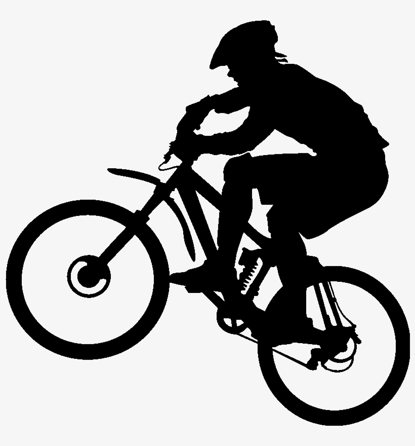 Sticker Silhouette Bmx Ambiance Sticker Si 0715 - Clipart Mountain Bike Png, transparent png download