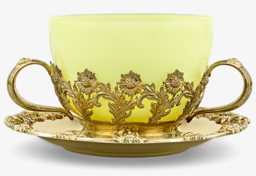 Royal Chrysanthemum Silver Gilt Teacups And Saucers - Cup, transparent png download