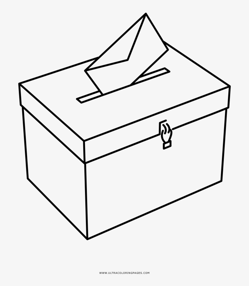 Ballot Box Coloring Page - Desenho Para Colorir De Urna, transparent png download