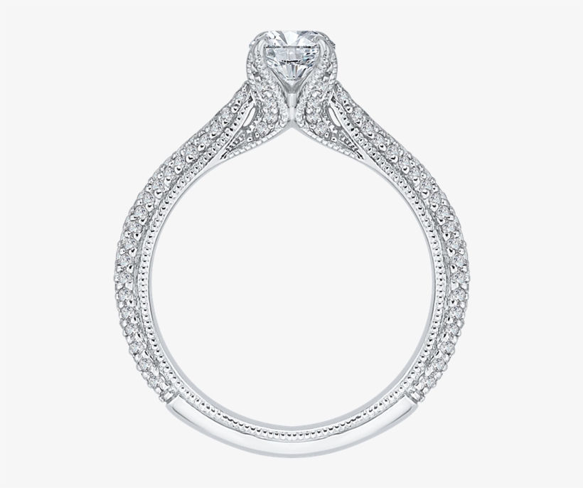 Promezza 14 K White Gold Promezza Engagement Ring - 3 Stone Ring Profile, transparent png download