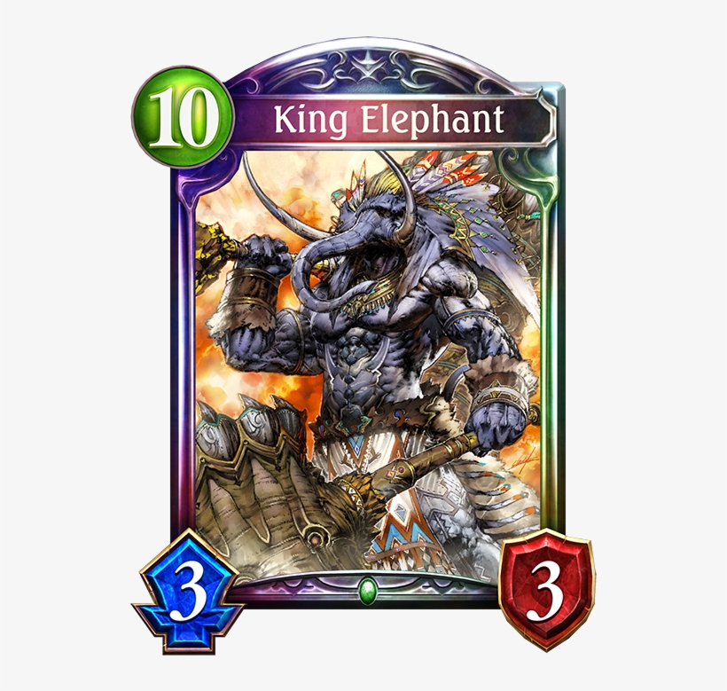 Unevolved King Elephant Evolved King Elephant - Shadowverse Omen Of Disdain, transparent png download
