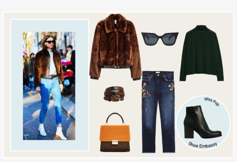 London Street Style Best Outfit - Leather Jacket, transparent png download