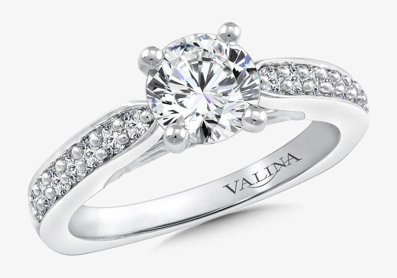 Valina Diamond Engagement Ring Mounting In 14k White - Engagement Ring, transparent png download