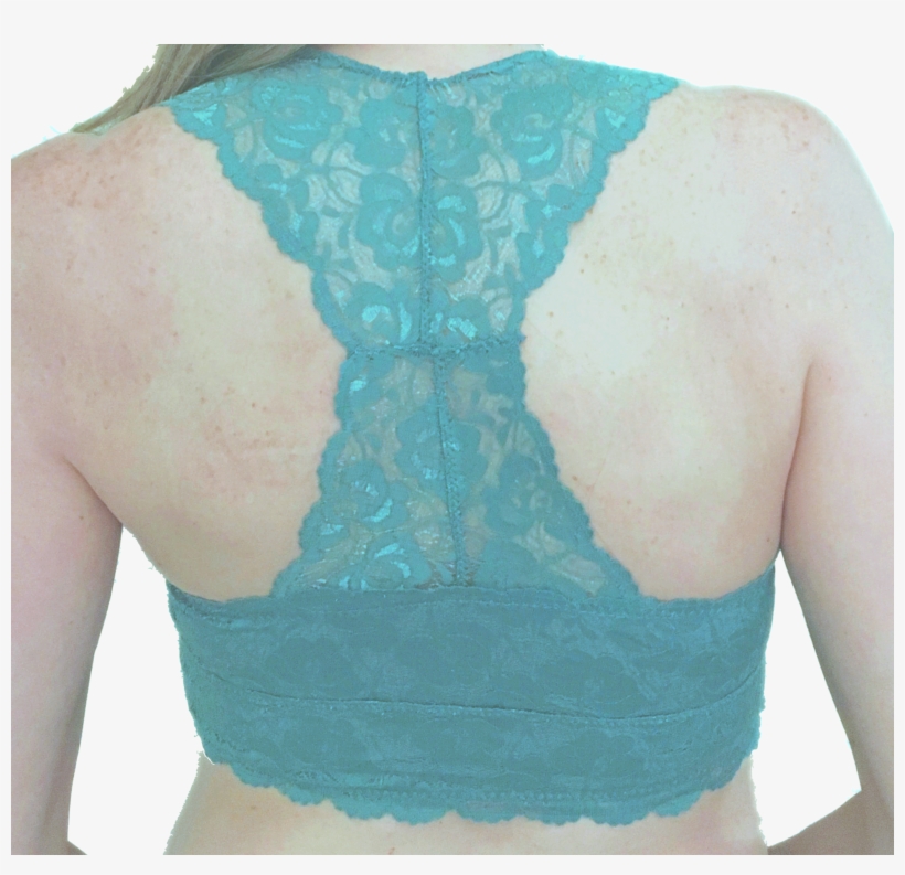 Caribbean Teal Lace Bralette - Blouse, transparent png download