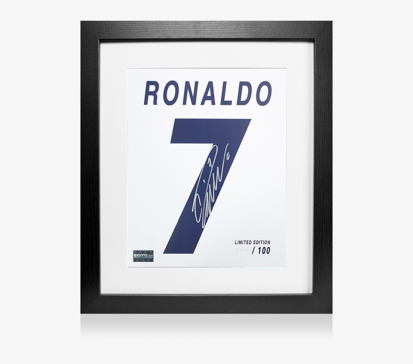 Cristiano Ronaldo Signed Real Madrid Shirt Print In - Printing, transparent png download