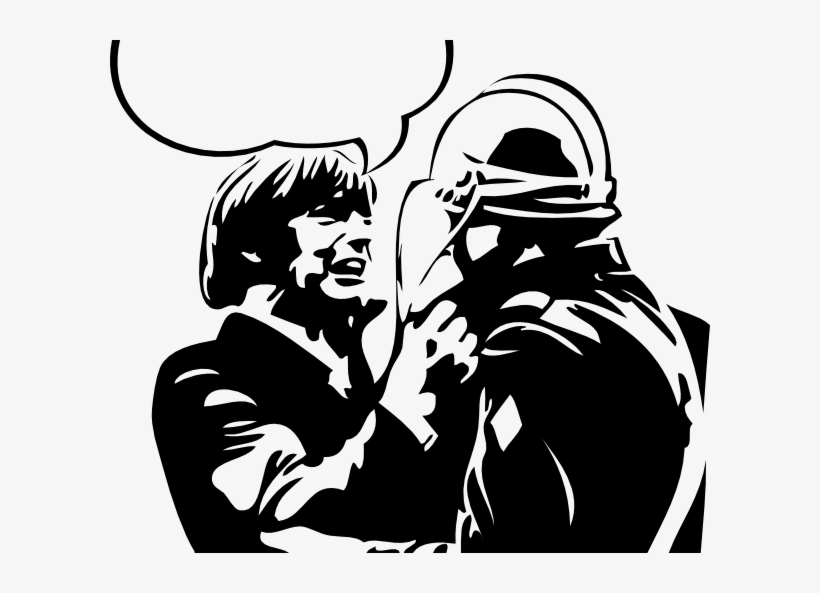 Activist Questioning Cop Clip Art - Activist Clip Art, transparent png download