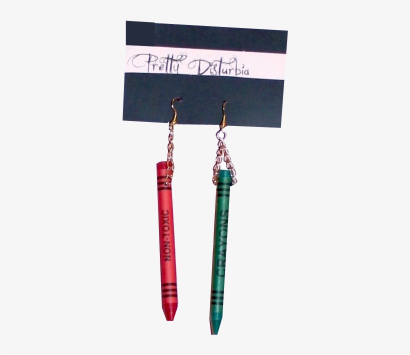 Pretty Disturbia Red Green Christmas Crayon - Earrings, transparent png download