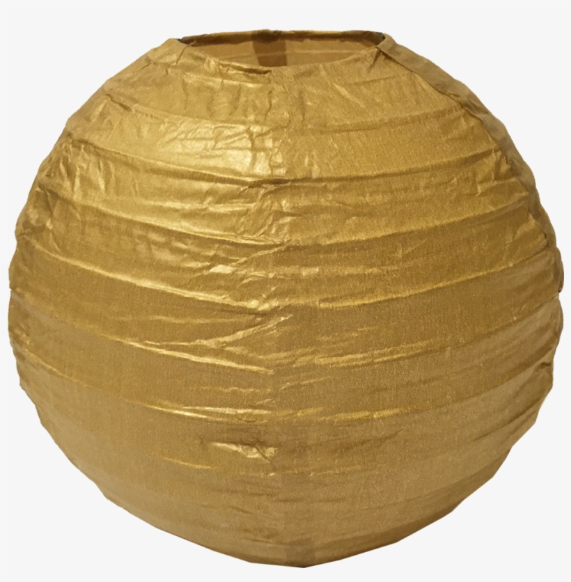 Gold Ribbed Paper Lanterns - Paper Lantern, transparent png download