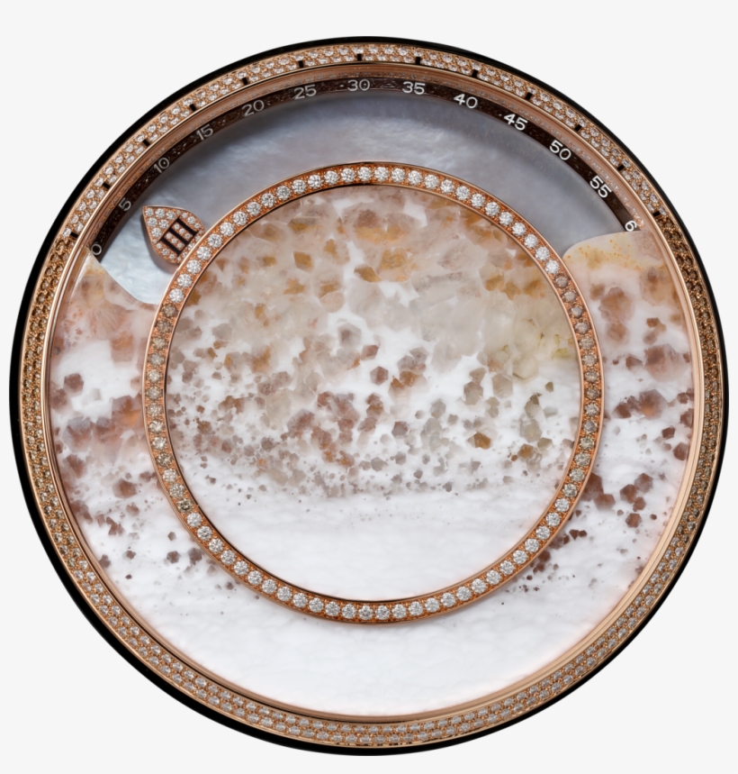 High Jewellery Chronoscope Clockpink Gold, Agate, Obsidian, - Circle, transparent png download