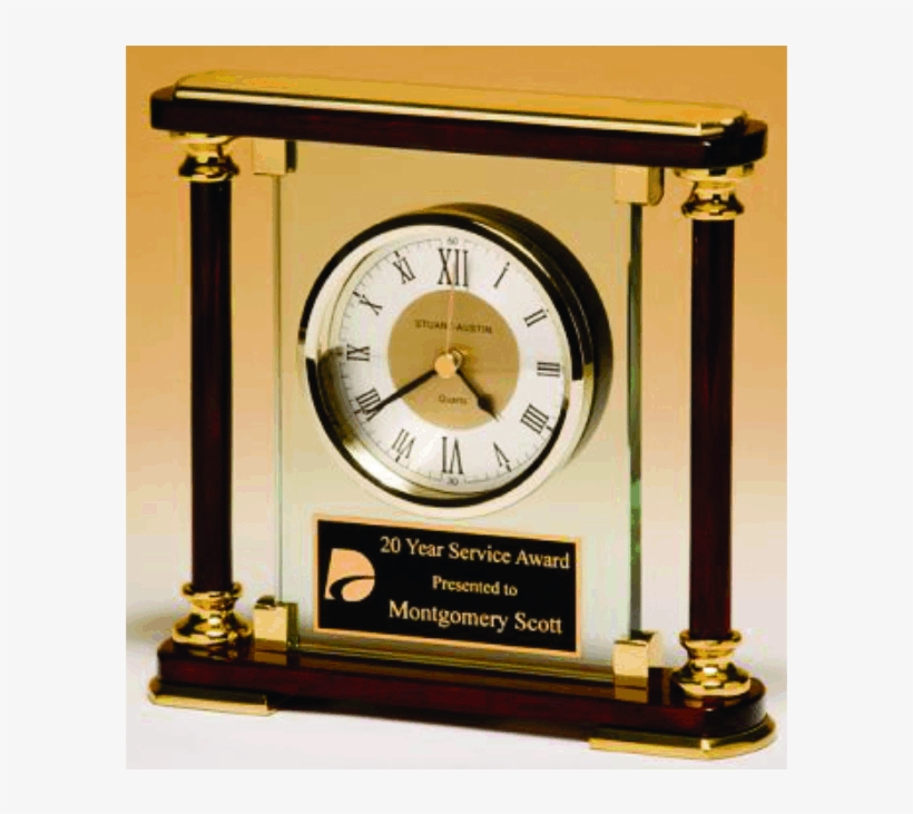 Classic Glass Rosewood Clock D257 - Quartz Clock, transparent png download