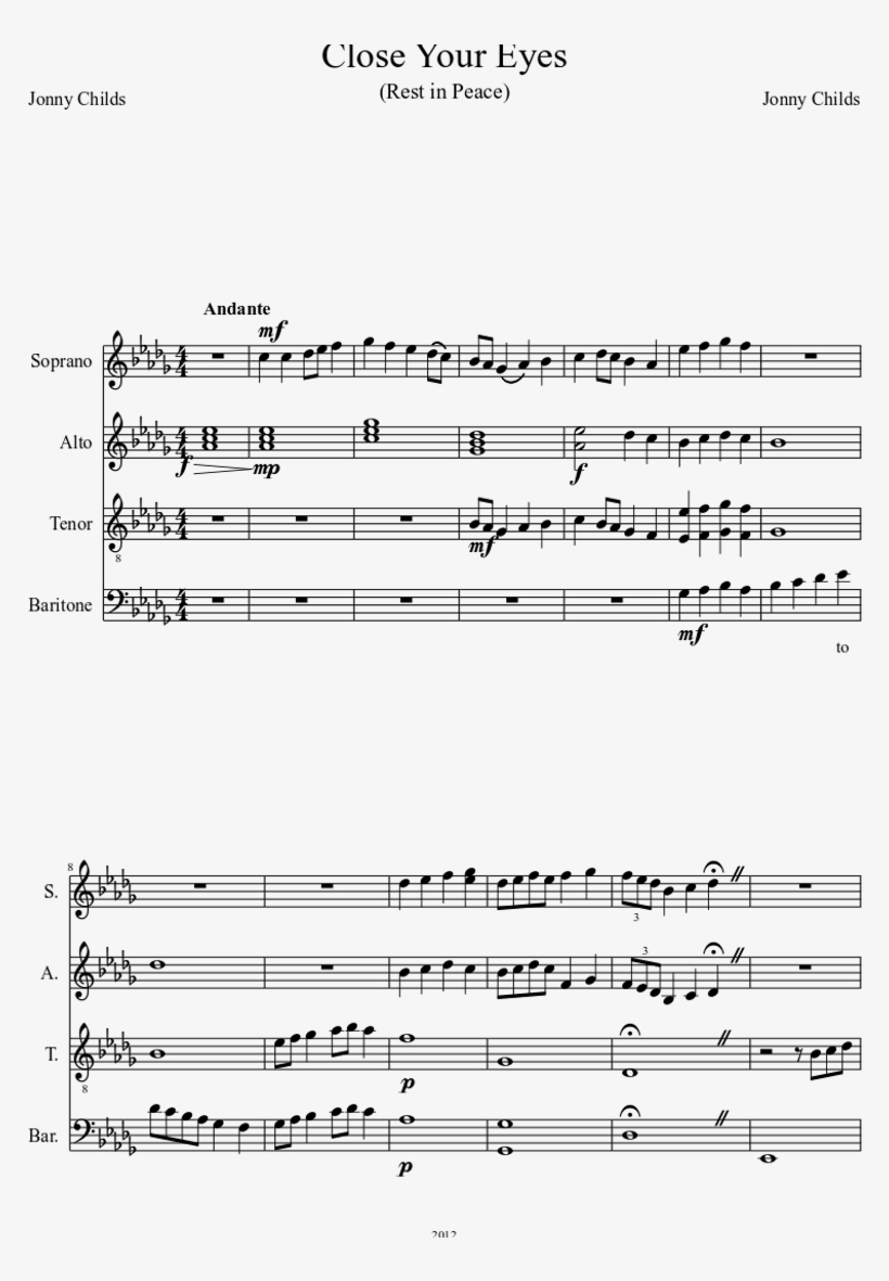 Merry Christmas Mr Lawrence Music Score, transparent png download