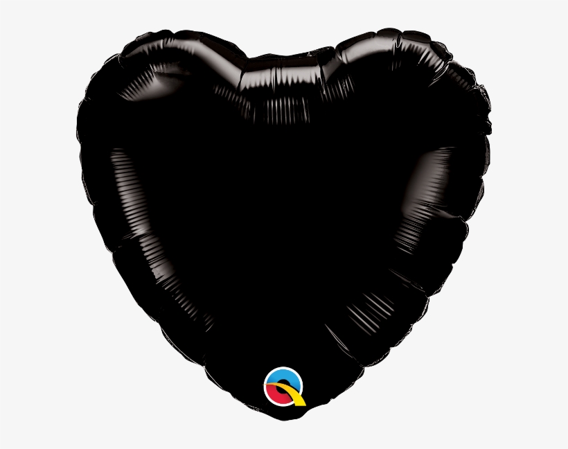 Black Heart Shaped 18'' Foil Decorator Balloon - Balloon, transparent png download