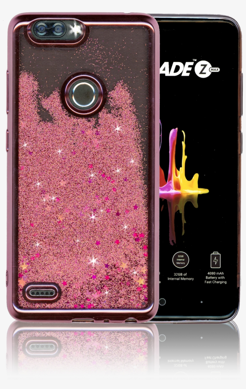 Zte Blade Mm Electroplated Water Glitter Case With - Smartphone, transparent png download