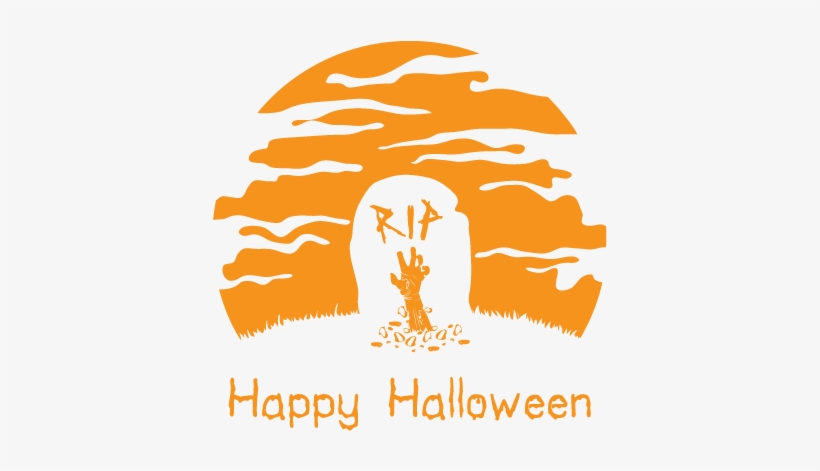 Happy Halloween Rip Tombstone Graveyard Scary Horror - Illustration, transparent png download