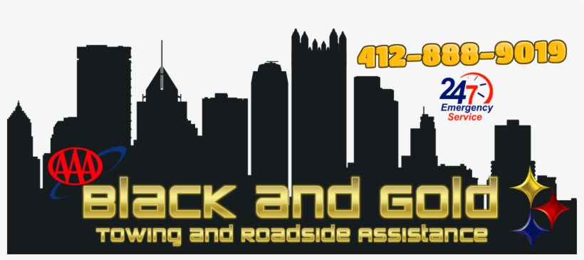Black And Gold Towing Aaa Flatbed Service - Skyline, transparent png download