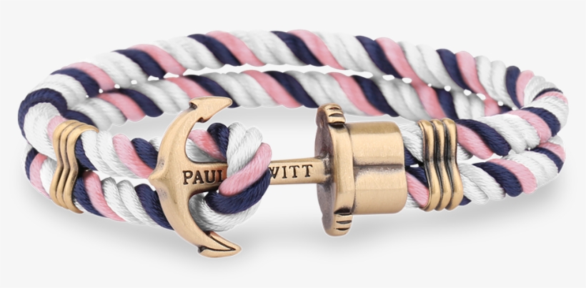 Paul Hewitt Anchor Phrep Brass Navy Blue Pink White - Pulsera Paul Hewitt Mujer, transparent png download