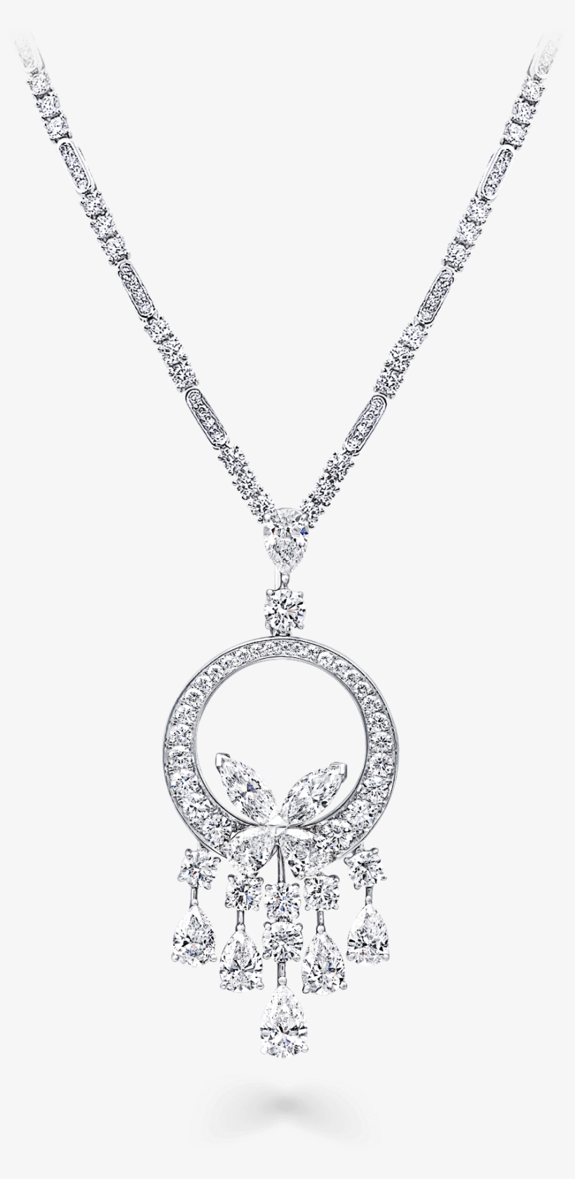 A Graff Classic Butterfly Chandelier Necklace Featuring - Locket, transparent png download