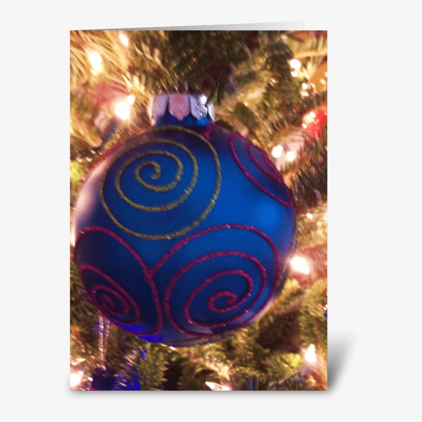 Blue Christmas Greeting Card - Christmas Ornament, transparent png download