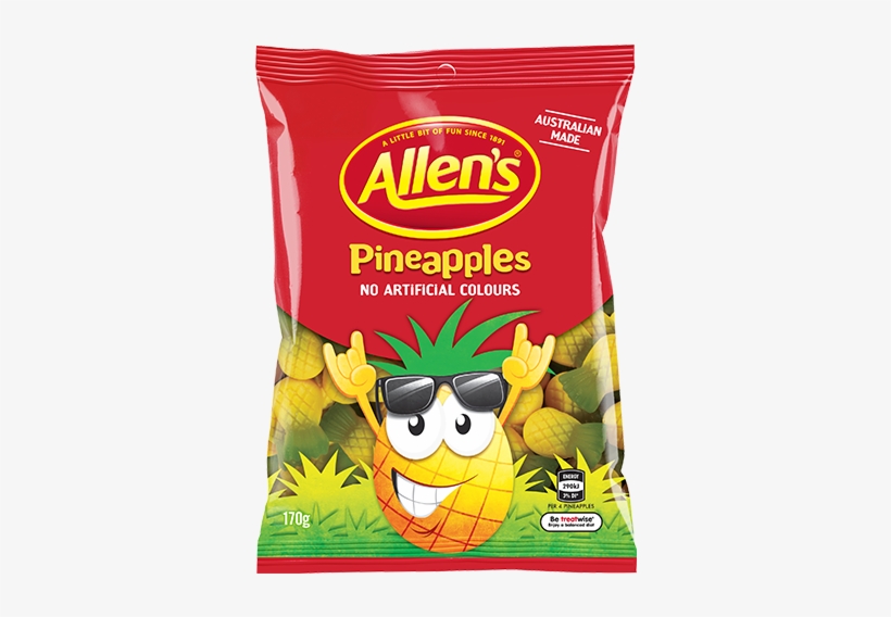 Allens Pineapples 170g Bag 3d No Flash 1 - Snakes Alive Allens, transparent png download