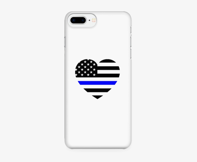Thin Blue Line Heart Iphone Case 7 Plus / 7s Plus / - Heart With Flag, transparent png download