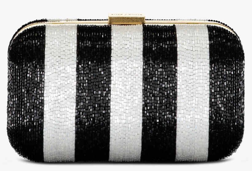 Shirley Stripe Clutch Black/white, transparent png download