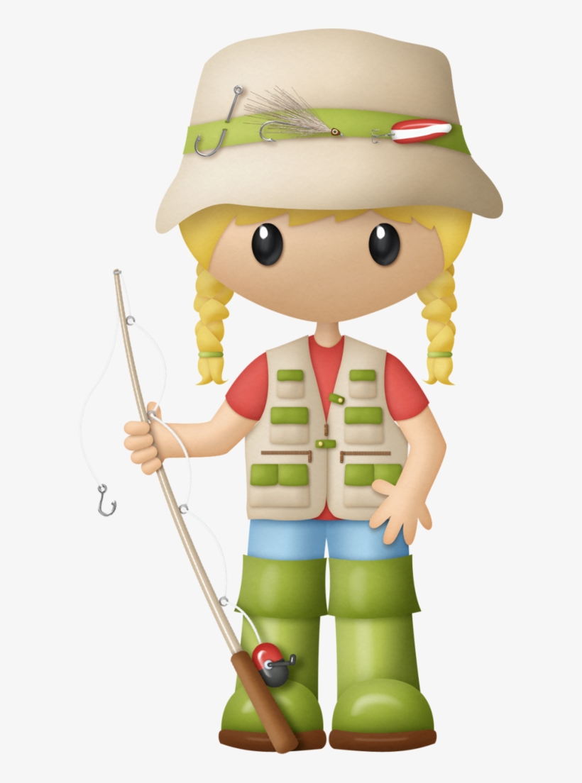 B *✿* Fishing Hole Decoupage, Fish Cookies, Scrapbook - Menina Pescando Png, transparent png download