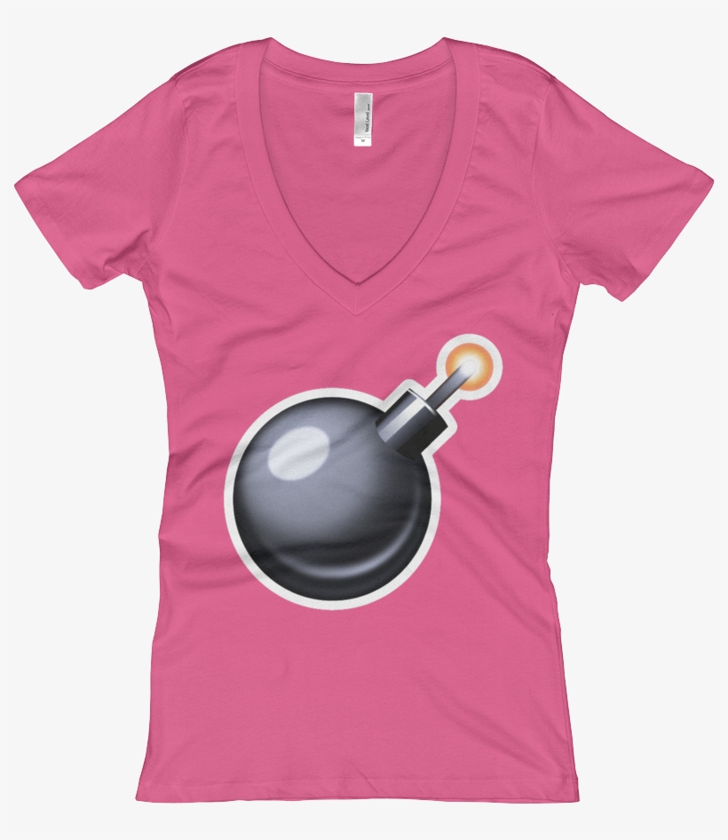 Women's Emoji V Neck - T-shirt, transparent png download