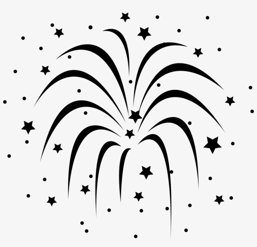 Firework Clipart Ycoggmdce Fireworks Black And White - Fireworks Black And White Png, transparent png download