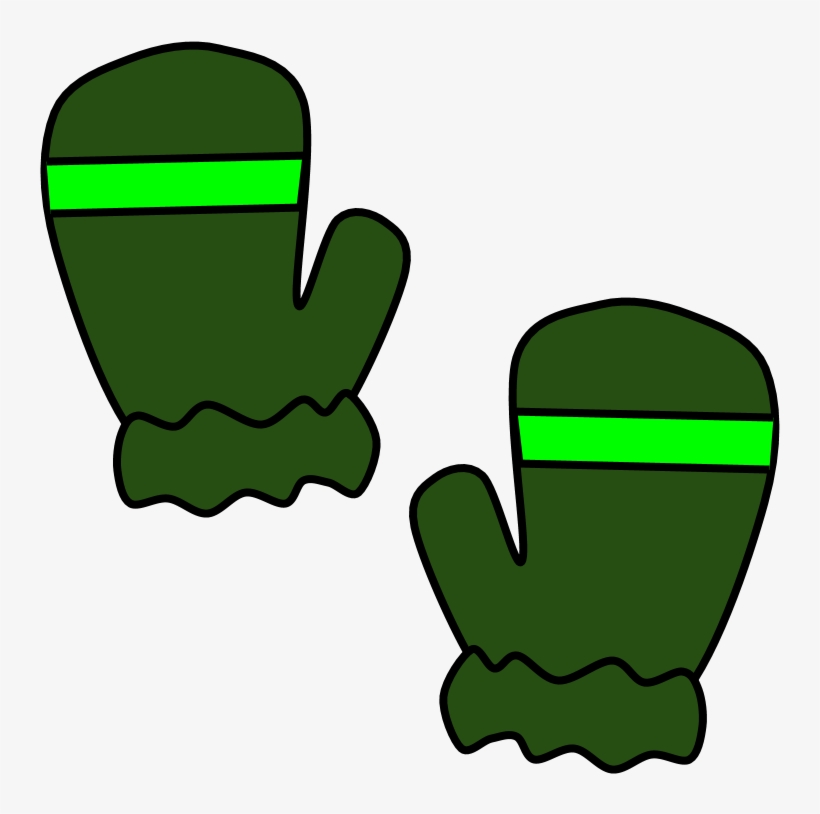 Mittens, Fur Cuff, Stripe, Green, Png, transparent png download