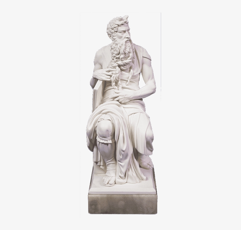 Moses By Michelangelo Base In Alabaster 30 Cm - Statue, transparent png download