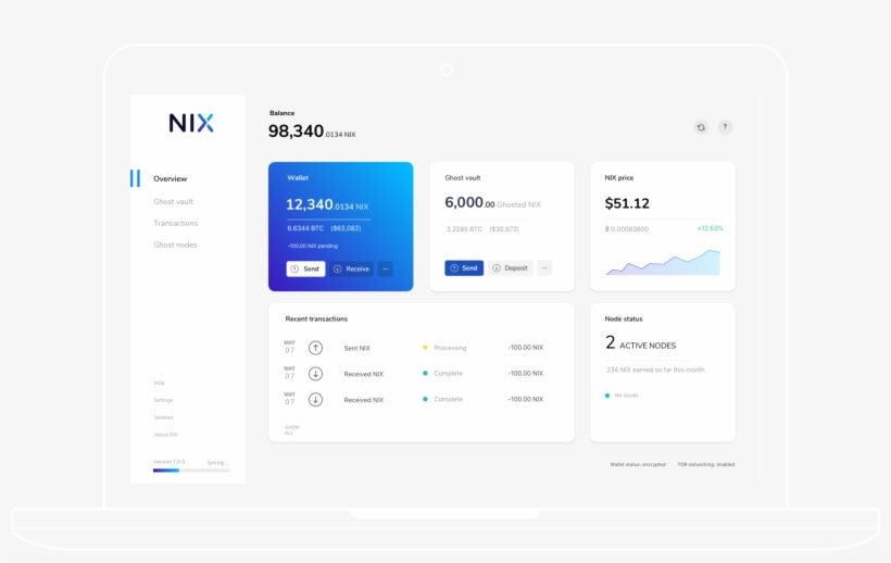 An Overview Of The Nix Ui Wallet On A Laptop - Computer Icon, transparent png download