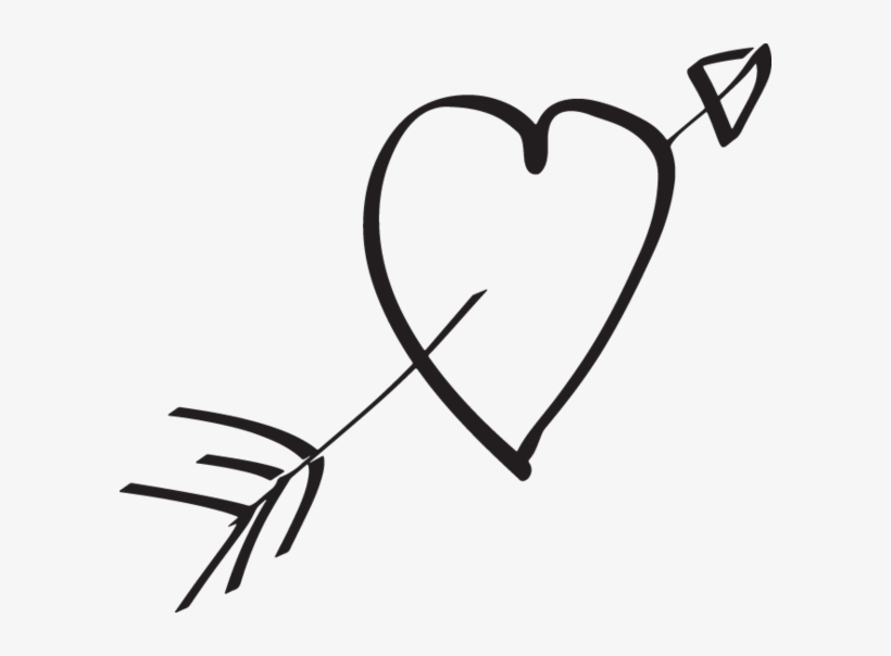 Heart With Arrow - Love Drawn Heart Png, transparent png download