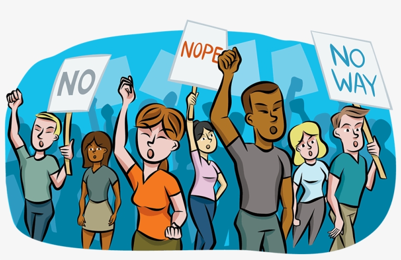 Illustration Of A Mixed Group Of People Holding Up - Cartoon, transparent png download